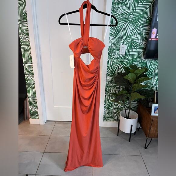 NWT Katie May Amber Cutout Maxi Gown in Rust Sz XS MSRP $250 - Picture 3 of 14